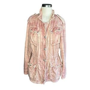 Free People Washed Blush Utility Jacket